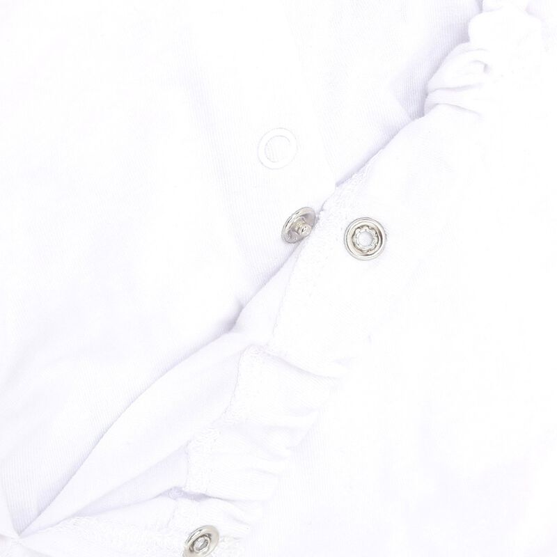 Girls White & Red Nappy Opening Babysuit image number null